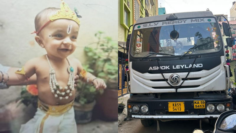 ಸಿಮೆಂಟ್ ಮಿಕ್ಸರ್ ಲಾರಿ ಅವಾಂತರಕ್ಕೆ ಕುಸಿದ ಗೋಡೆ - ಮಗು ಸಾವು 1 Bengaluru Truck Accident