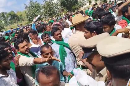 Bidadi Township Farmers Protest