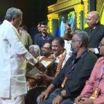 CM Siddaramaiah presents State Film Award to Public TVs Sharanu Hullur