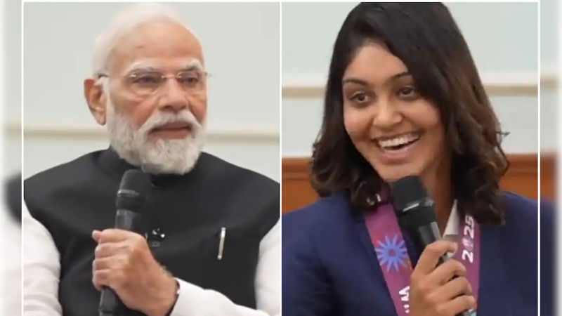 ಸರ್.. ನಿಮ್ಮ ಸ್ಕಿನ್ಕೇರ್ ಗುಟ್ಟೇನು?- ಕ್ರಿಕೆಟ್ ಆಟಗಾರ್ತಿ ಪ್ರಶ್ನೆಗೆ ಮೋದಿ ಹೇಳಿದ್ದೇನು? 2 PM Modi Harleen Deol