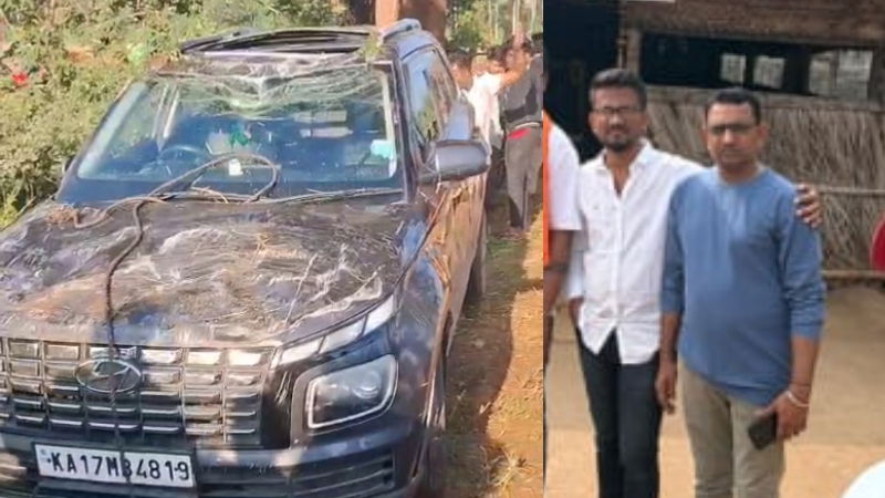 ದಾವಣಗೆರೆ | ಭದ್ರಾ ನಾಲೆಗೆ ಕಾರು ಪಲ್ಟಿ - ಇಬ್ಬರು ಸಾವು, ನಾಲ್ವರು ಪಾರು 3 car overturns in bhadra canal two dead in channagiri davanagere