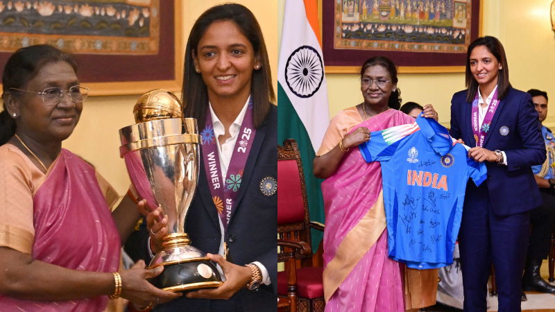 ರಾಷ್ಟ್ರಪತಿ ದ್ರೌಪದಿ ಮುರ್ಮು ಭೇಟಿಯಾದ ವಿಶ್ವಕಪ್ ಚಾಂಪಿಯನ್ಸ್ 4 womens Team India Met Droupadi Murmu 1